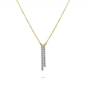 petsios Κολιέ επίχρυσο με πέτρες ζιργκόν