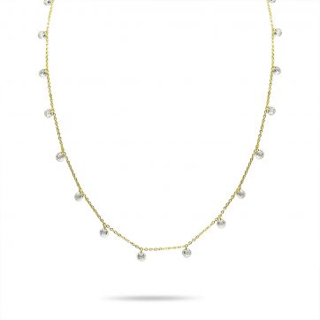 petsios Κολιέ επίχρυσο με πέτρες ζιργκόν