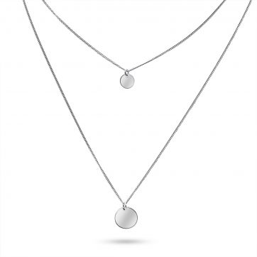 petsios Διπλό κολιέ με κρεμαστά κύκλους