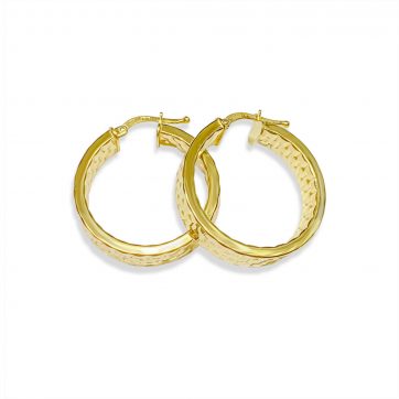 petsios Κρίκοι επίχρυσοι σφυρήλατοι (26mm)