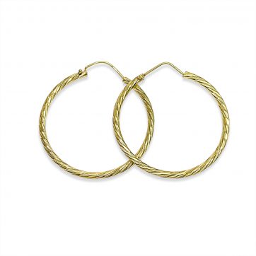 petsios Κρίκοι επίχρυσοι χαρακτοί (34mm)