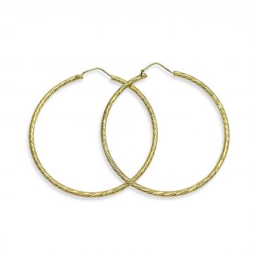 petsios Κρίκοι επίχρυσοι χαρακτοί (48mm)