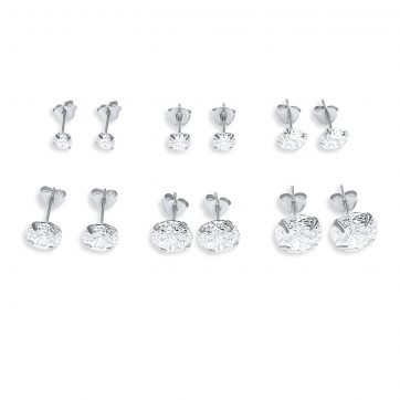 petsios Σκουλαρίκια καρφωτά με πέτρα ζιργκόν