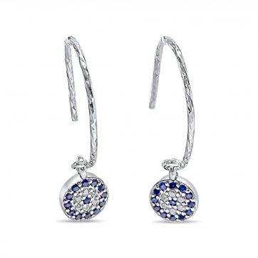 petsios Σκουλαρίκια κρεμαστά μάτι με πέτρες ζιργκόν 