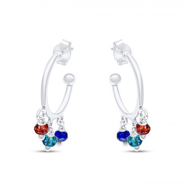 petsios Ασημένια σκουλαρίκια με κρεμαστές χάντρες