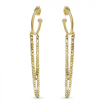 petsios Επίχρυσα σκουλαρίκια με κρεμαστές αλυσίδες