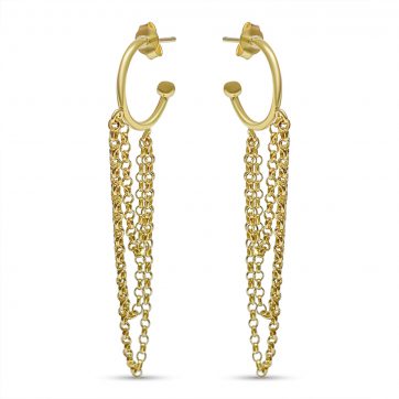 petsios Επίχρυσα σκουλαρίκια με κρεμαστές αλυσίδες