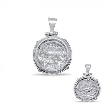 petsios Κρεμαστό διπλής όψης με την κουκουβάγια-σύμβολο της θεάς Αθηνάς και τον Παρθενώνα