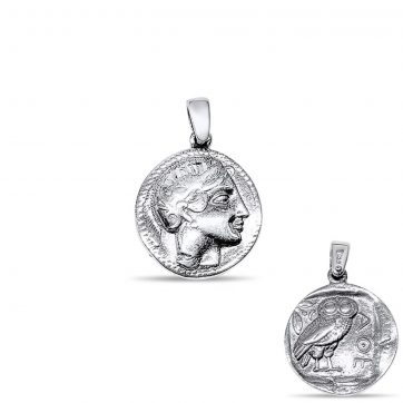 petsios Κρεμαστό διπλής όψης με τη θεά Αθηνά και την κουκουβάγια σύμβολό της