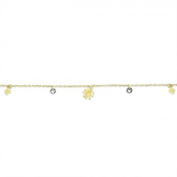 petsios Βραχιόλι επίχρυσο με πέτρες ζιργκόν