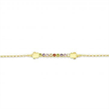 petsios Βραχιόλι επίχρυσο με πέτρες ζιργκόν