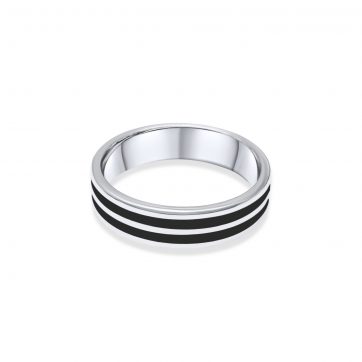 petsios Steel ring with black segments