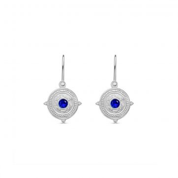 petsios Οξειδωμένα σκουλαρίκια με πέτρες ζαφείρι