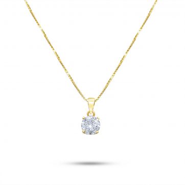 petsios Κολιέ με πέτρα ζιργκόν επίχρυσο