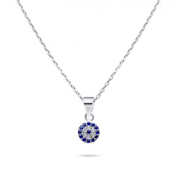 petsios Κολιέ μάτι με πέτρες ζιργκόν