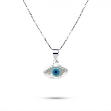 petsios Κολιέ μάτι με φίλντισι