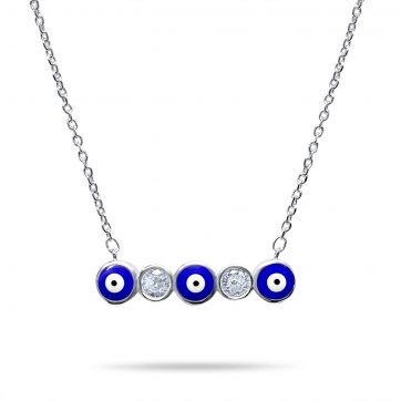 petsios Κολιέ με μάτια και πέτρες ζιργκόν