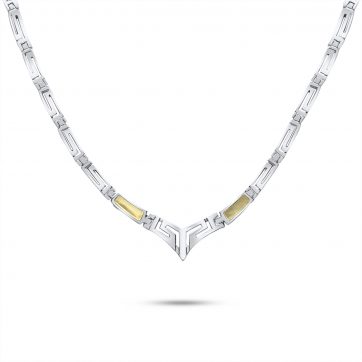 petsios Κολιέ μαίανδρος με πέτρες φίλντισι