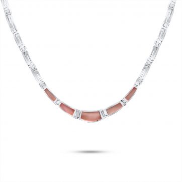 petsios Κολιέ μαίανδρος με πέτρες φίλντισι