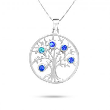 petsios Κολιέ δέντρο της ζωής με πέτρες όπαλ