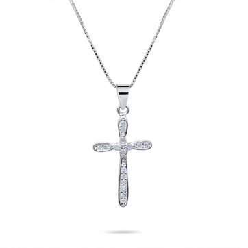 petsios Cross necklace with zircon stones