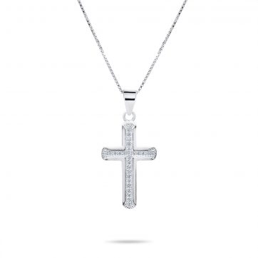 petsios Cross necklace with zircon stones