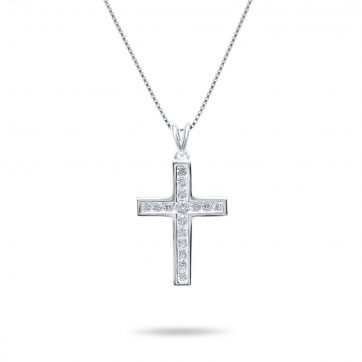 petsios Cross necklace with zircon stones