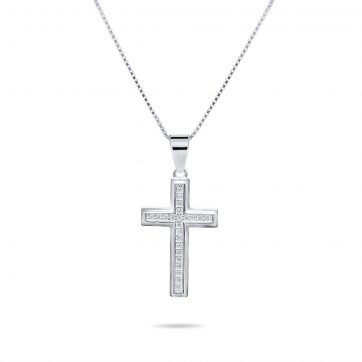 petsios Cross necklace with zircon stones