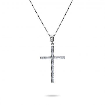petsios Cross necklace with zircon stones
