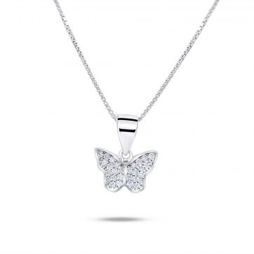 petsios Κολιέ πεταλούδα με πέτρες ζιργκόν 