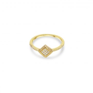 petsios Επίχρυσο δαχτυλίδι με πέτρες ζιργκόν 