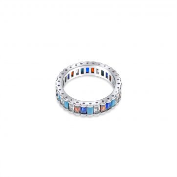 petsios Δαχτυλίδι ριβιέρα με πέτρες ζιργκόν και τιρκουάζ