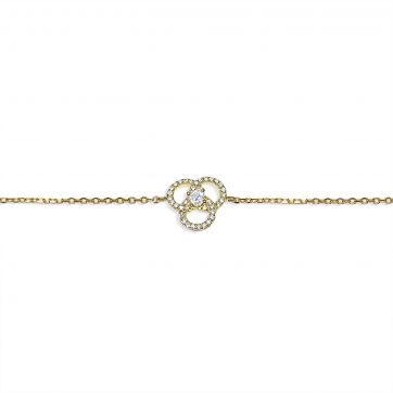 petsios Βραχιόλι επίχρυσο με πέτρες ζιργκόν