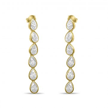 petsios Επίχρυσα σκουλαρίκια με πέτρες ζιργκόν