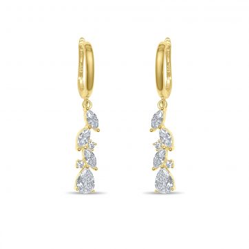 petsios Επίχρυσα σκουλαρίκια με πέτρες ζιργκόν