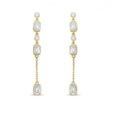 petsios Gold plated earrings with zircon stones