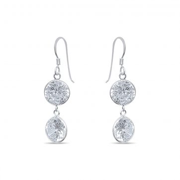 petsios Σκουλαρίκια κρεμαστά με πέτρες ζιργκόν