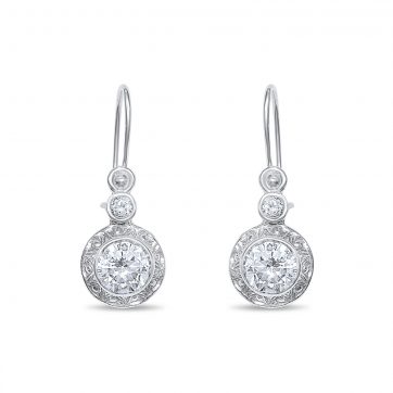 petsios Oxidised earrings with zircon stones