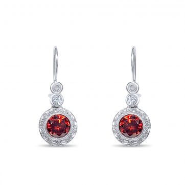 petsios Oxidised earrings with garnet and zircon stones