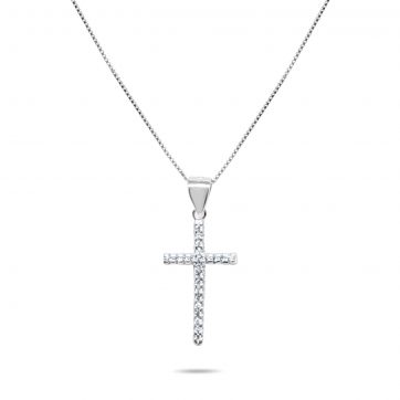 petsios Cross necklace with zircon stones