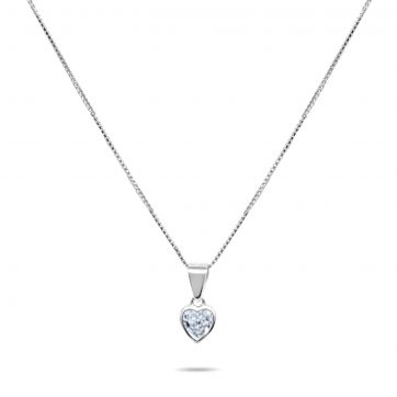 petsios Κολιέ καρδιά με ζιργκόν πέτρα