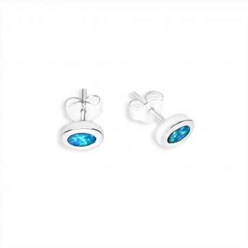 petsios Σκουλαρίκια καρφωτά με πέτρες όπαλ