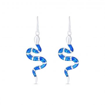 petsios Σκουλαρίκια φίδια κρεμαστά με πέτρες όπαλ