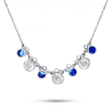 petsios Κολιέ με κρεμαστές σπείρες και πέτρες όπαλ