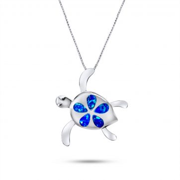 petsios Κολιέ χελώνα με πέτρες όπαλ