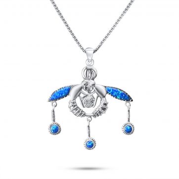 petsios Κολιέ μινωική μέλισσα με πέτρες όπαλ