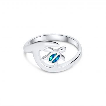 petsios Δαχτυλίδι χελώνα με πέτρες όπαλ