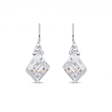 petsios Σκουλαρίκια μαίανδρος κρεμαστά με λευκό όπαλ