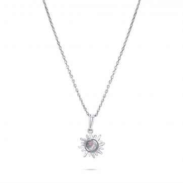 petsios Κολιέ ήλιος με λευκό όπαλ