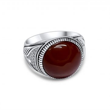 petsios Δαχτυλίδι με πέτρα κορνεόλη